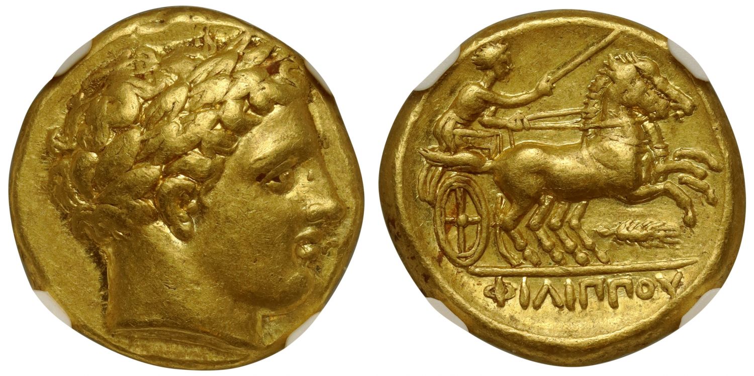 Macedon, Philip II, Gold Stater, Ch VF 5/5 4/5.