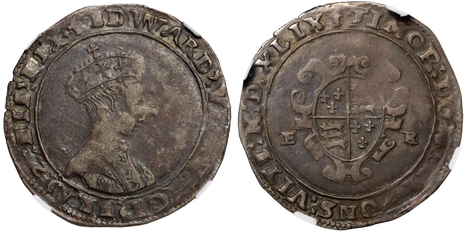 Edward VI 1549 Shilling, Canterbury, mm T, VF35, Roman numerals date, ex Burstal