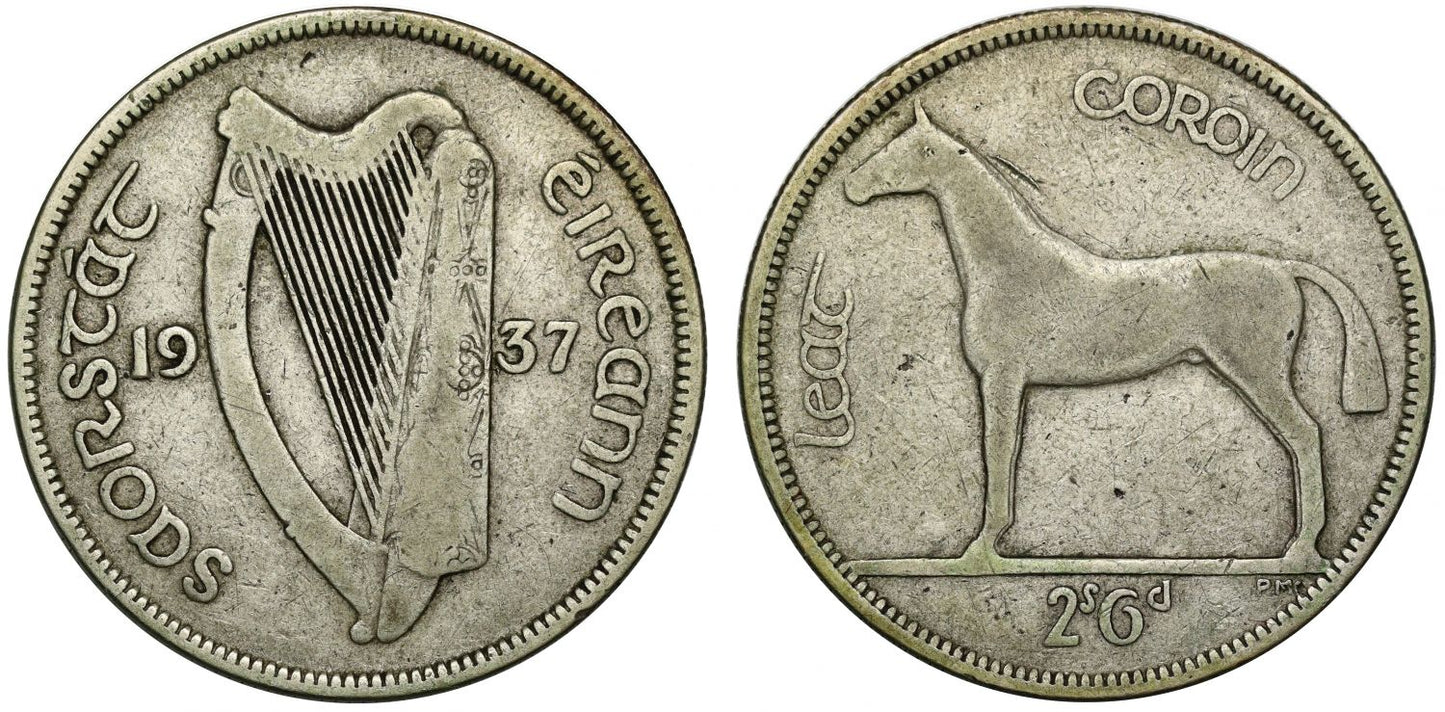 Ireland, Free State, 1937 Halfcrown, rarest and final date for this type