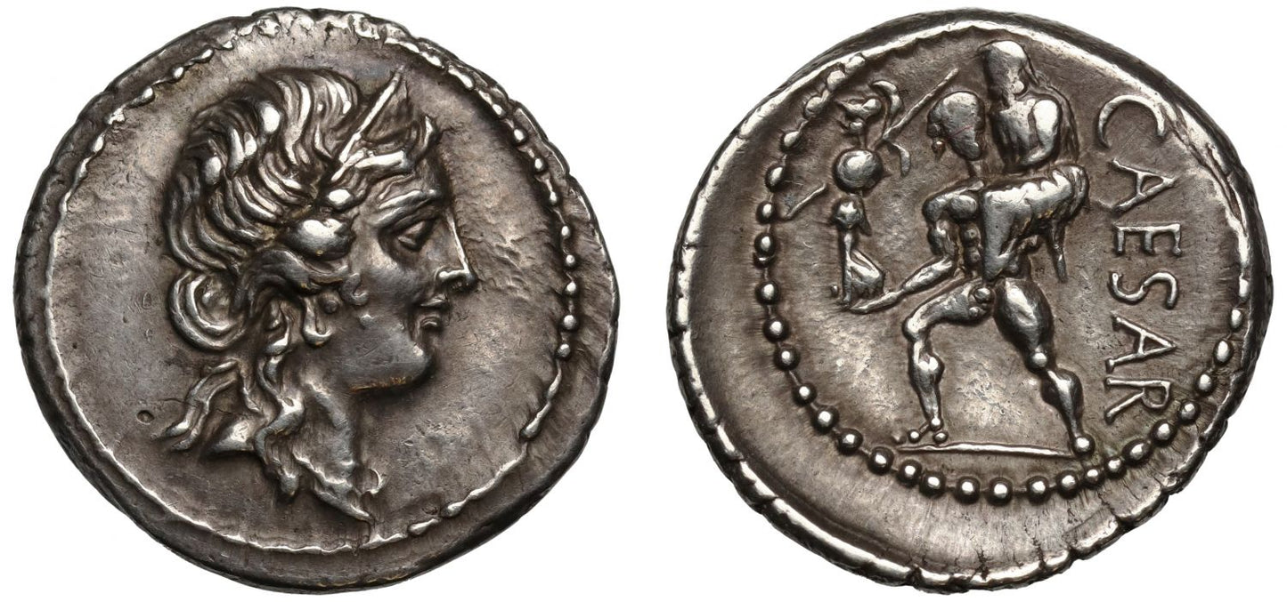 Julius Caesar, Silver Denarius, Aeneas and Anchises.