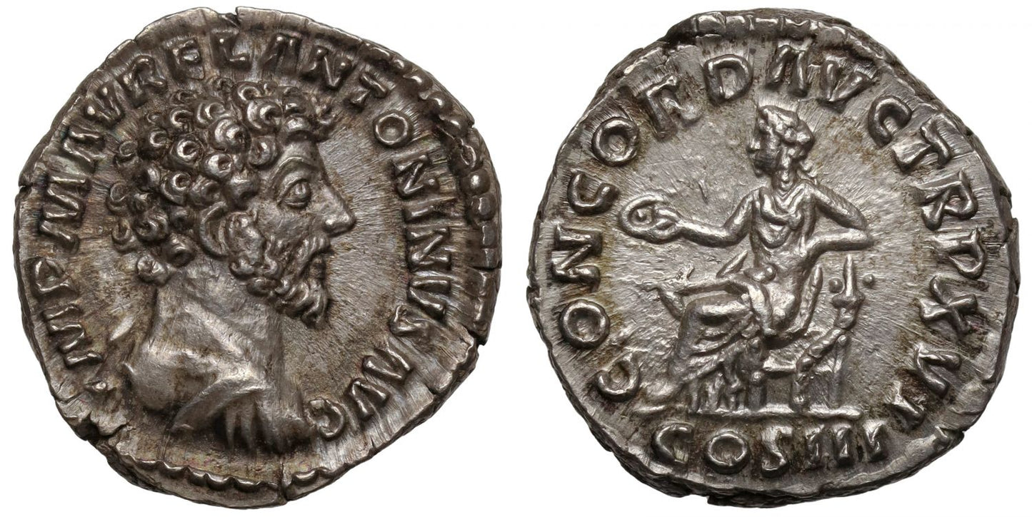 Marcus Aurelius, Denarius, rev. Concordia.