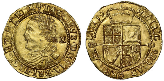 James I Half-Laurel, 3rd coinage, 4th bust, mm trefoil