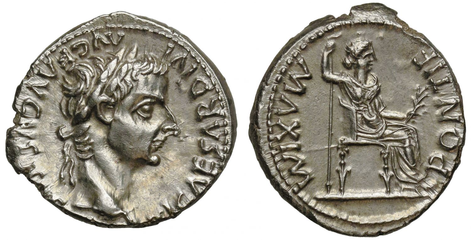 Tiberius, Silver Denarius, “The Tribute Penny”.