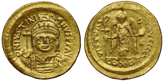 Justinian I, Gold Solidus, Officina E.