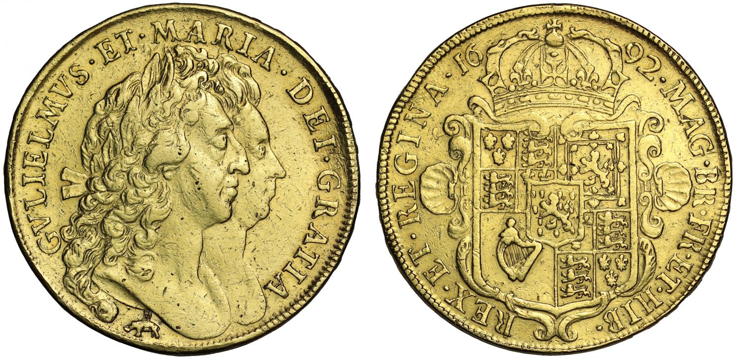 William & Mary Five Guineas 1692 Elephant and Castle