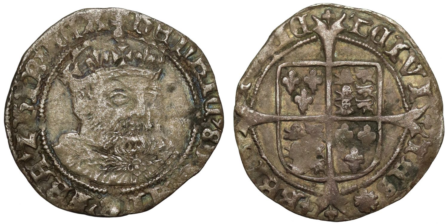 Henry VIII Groat, posthumous issue, Bristol, im TC on reverse only, ex Shuttlewood