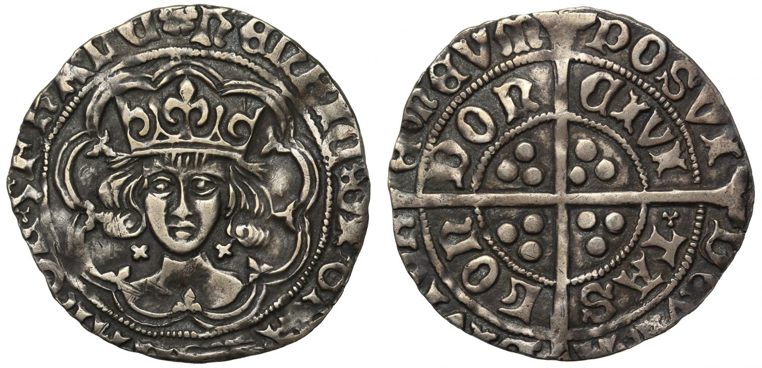 Henry VII Groat, Type 1, open crown, saltires by neck, mm rose, London