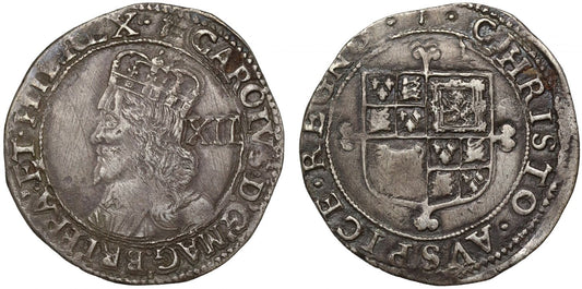 Charles I Shilling Tower mint, mm sceptre, 7th bust 3rd & final type