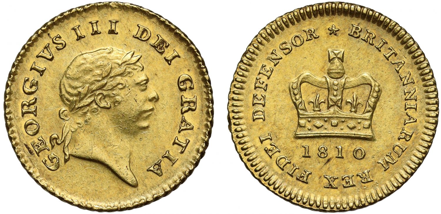 George III 1810 Third-Guinea, 3rd type, 2nd head