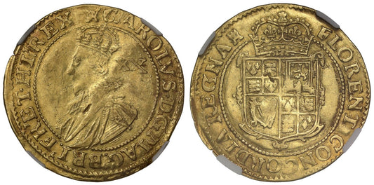 Charles I Unite, group B, mm. castle, XF45, ex Ellerby Hoard