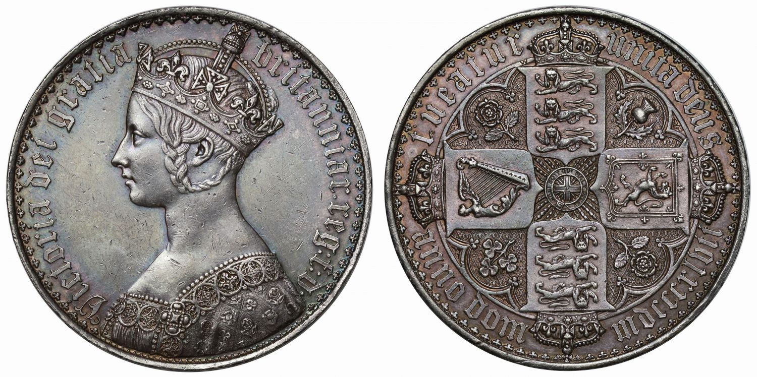 Victoria 1847 Gothic Crown, lettered edge UNDECIMO