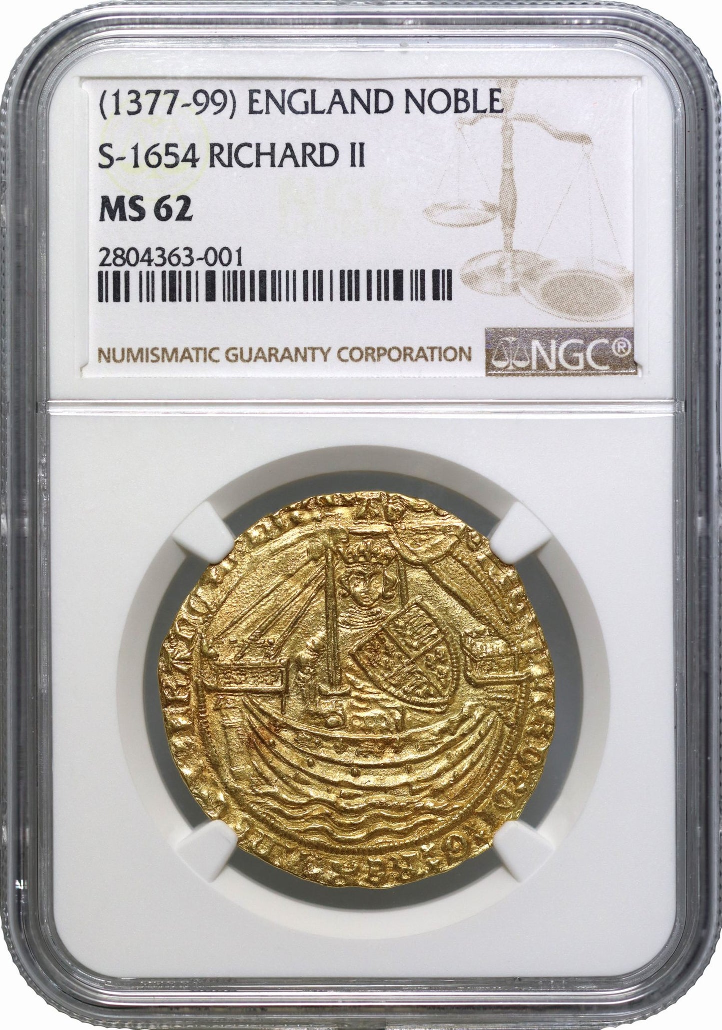 Richard II Noble, type 1b, London, NGC graded MS62