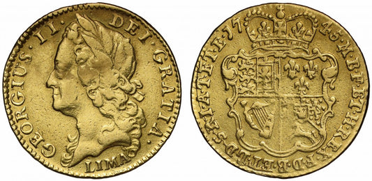 George II 1745 LIMA Half-Guinea, struck from captured gold treasure