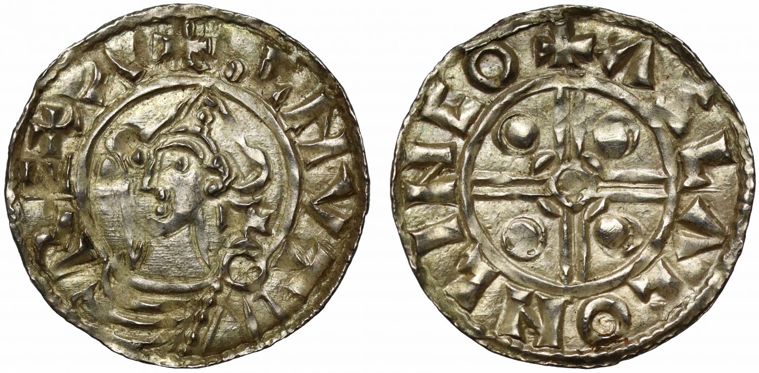 Canute Penny, Helmet type, Lincoln Mint, moneyer Aslac