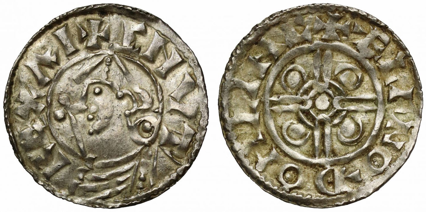 Canute Penny, Helmet type, Lincoln, Aelfnoth, ex Cambridge Hoard (c.1992)