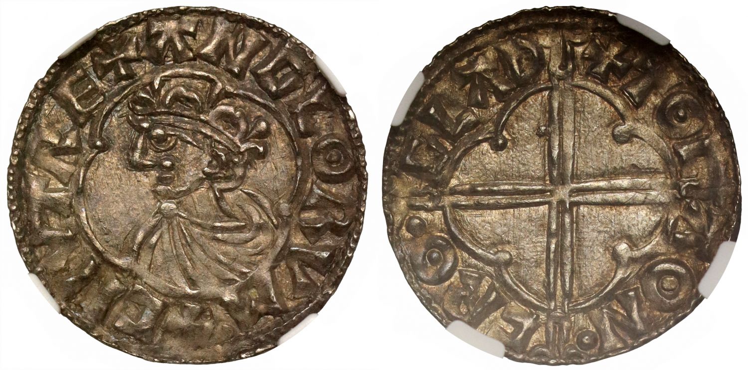 Canute Penny, Quatrefoil type, MS64, Cricklade, Toca, ex Bruun part IV