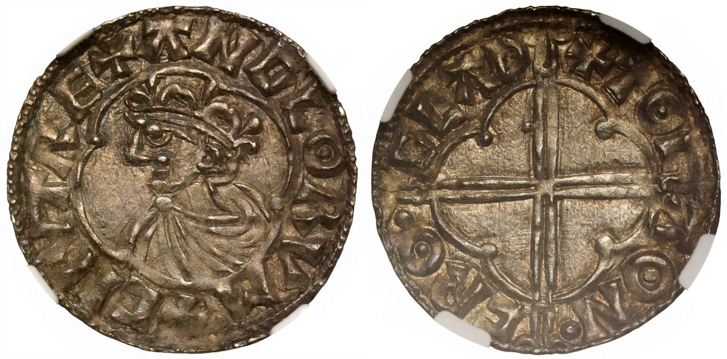 Canute Penny, Quatrefoil type, MS64, Cricklade, Toca, ex Bruun part IV