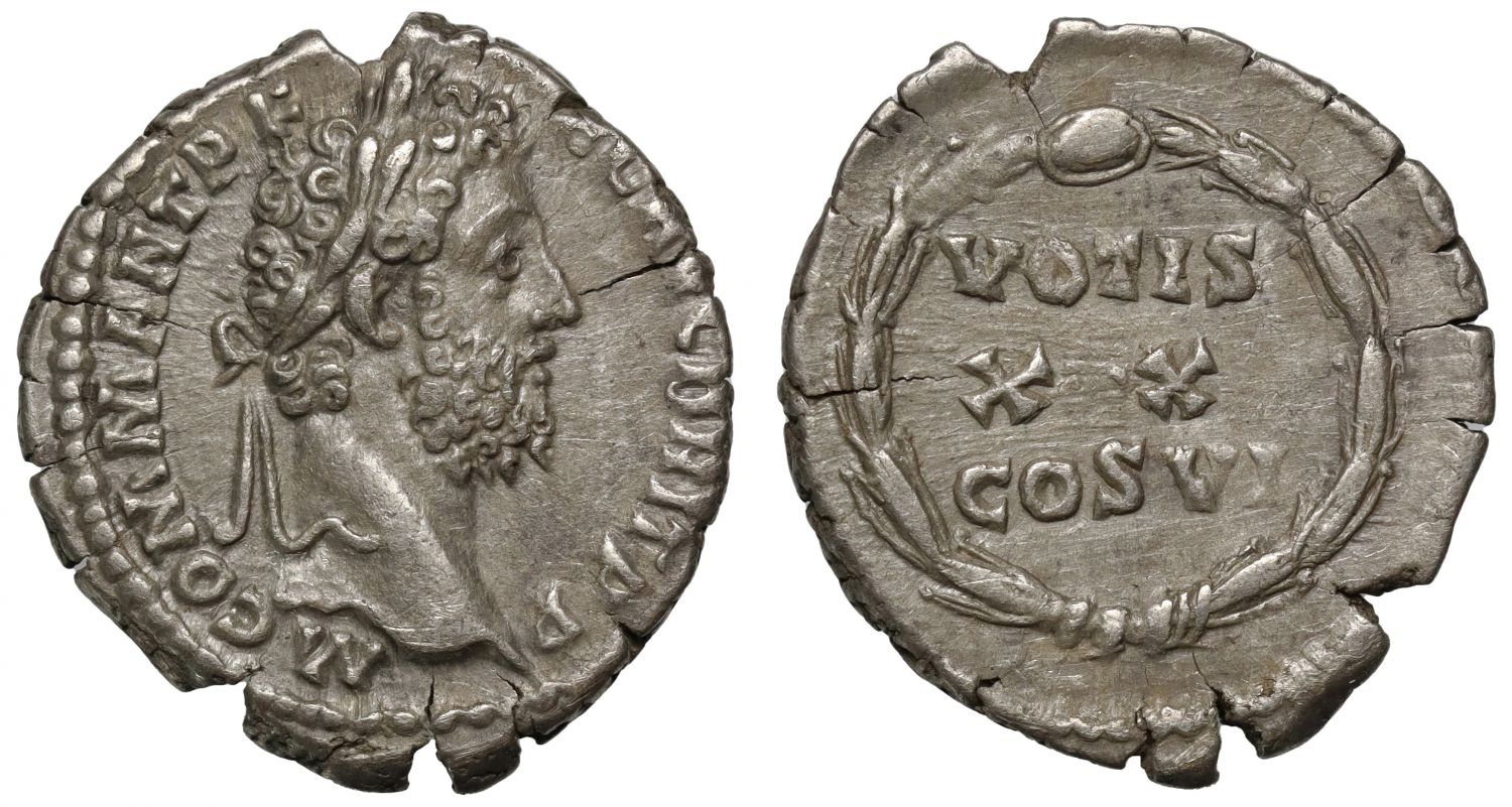 Commodus (AD 177–192), Denarius for the vota vicennalia suscepta.