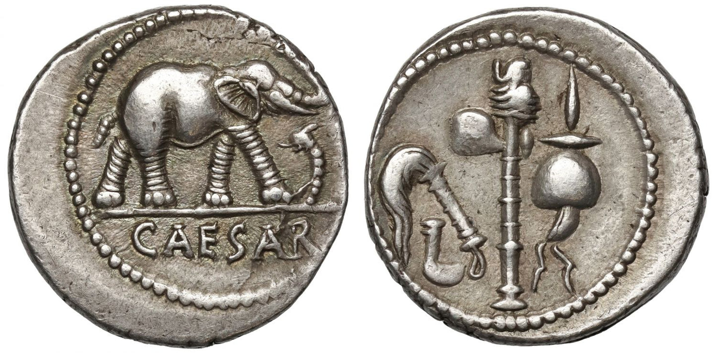 Julius Caesar, Silver Denarius, military mint moving with Caesar.