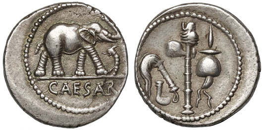 Julius Caesar, Silver Denarius, military mint moving with Caesar.
