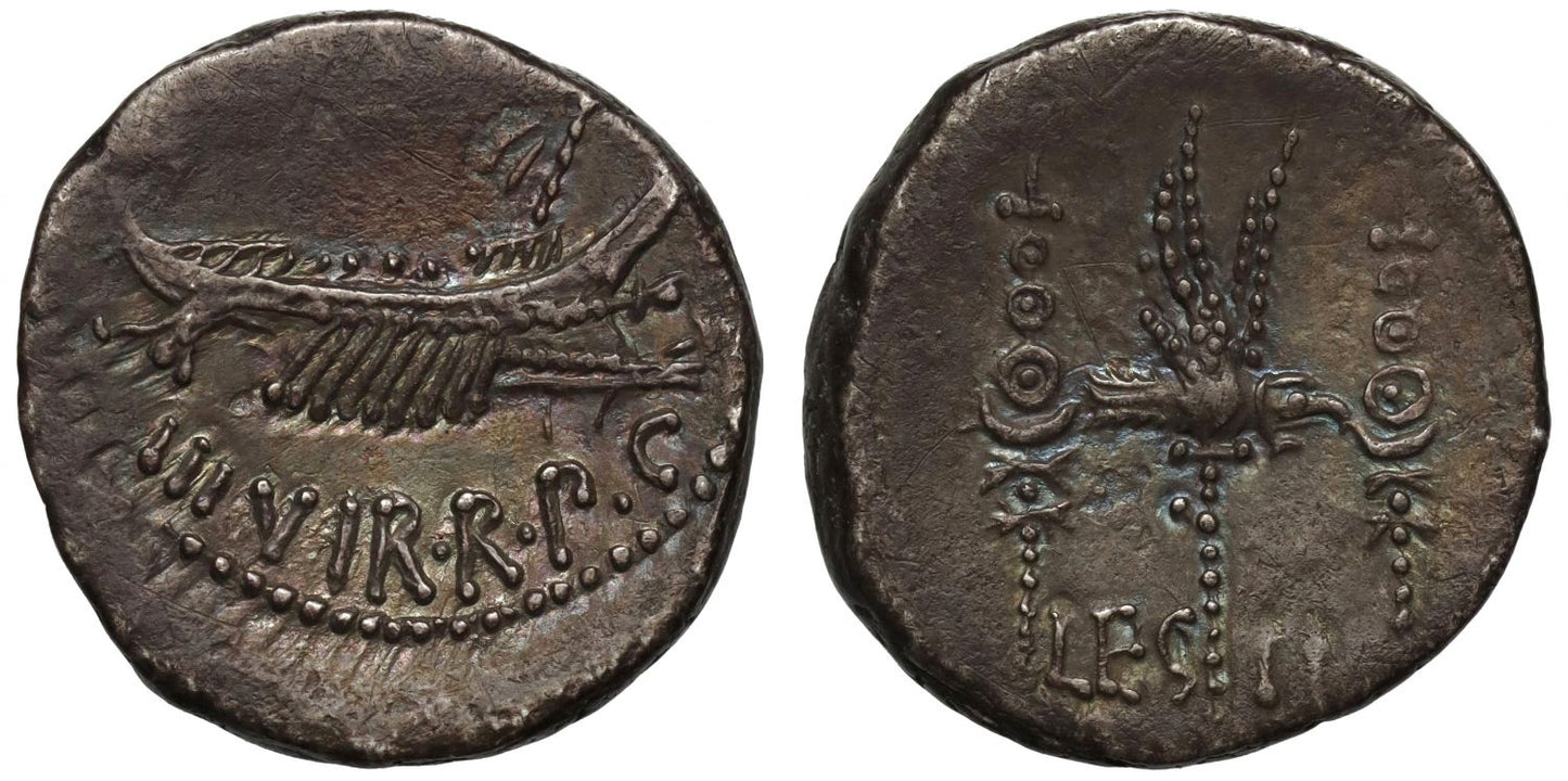 Mark Antony, Silver Denarius, Legion II.