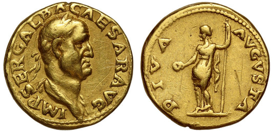 Galba (AD 68-69), gold Aureus, honouring Diva Julia Augusta, VF, 5/5, 2/5.