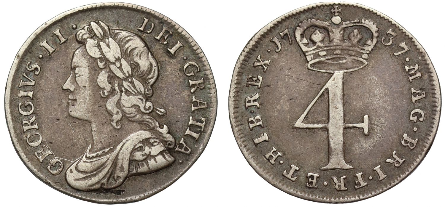 George II 1737 Maundy Fourpence or Groat