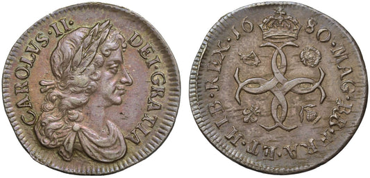 Charles II 1680 silver Groat of Fourpence, attractively toned minor silver coin