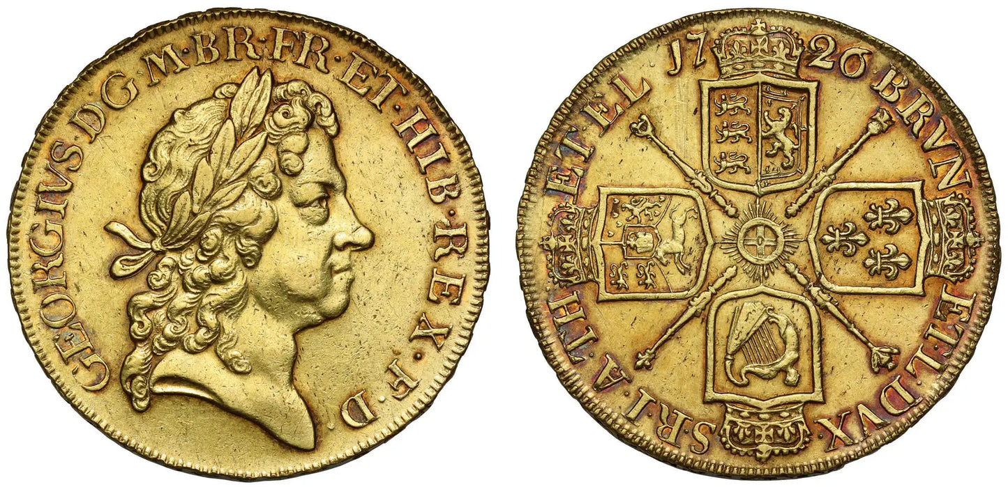 George I 1726 Five-Guineas, final year for denomination in this reign