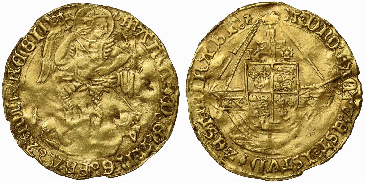 Mary, fine gold Angel, class I, mm pomegranate, flat decked ship