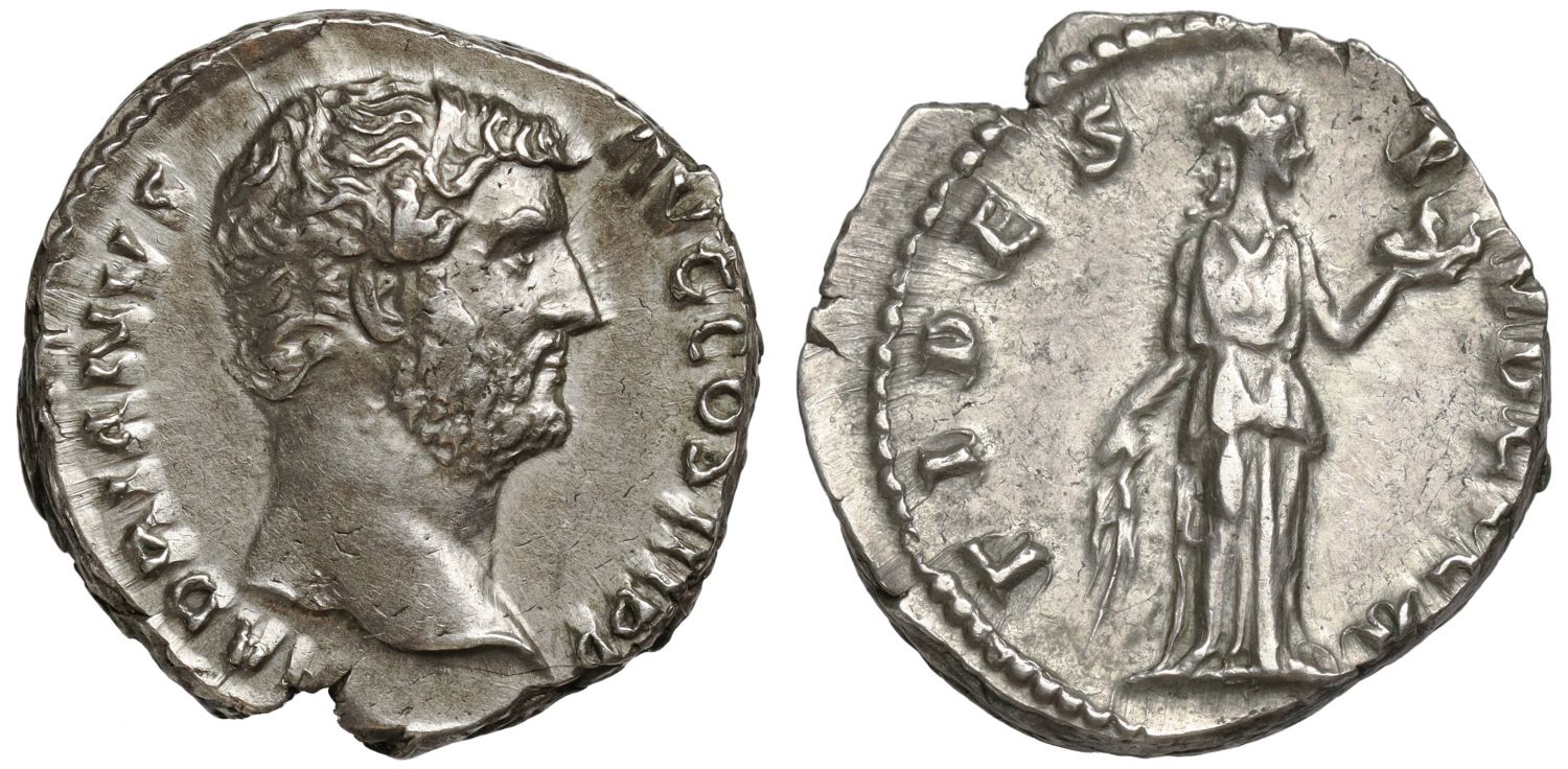 Hadrian Denarius, Fides.