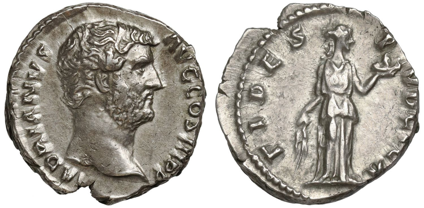 Hadrian, Silver Denarius, Fides.
