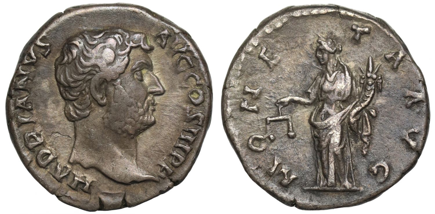 Hadrian, Silver Denarius, Moneta.
