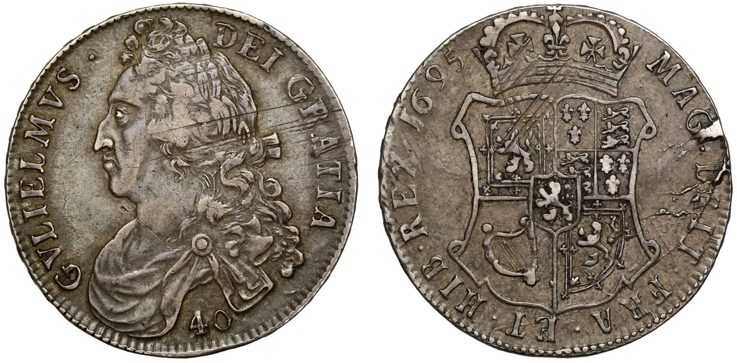 Scotland, William II 1695 Forty Shillings, SEPTIMO, stop after Kings name only