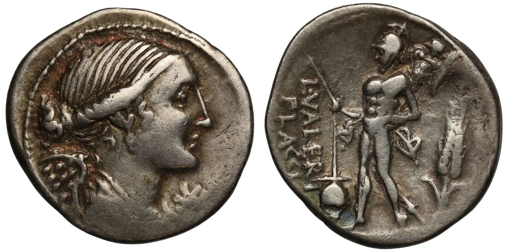 L. Valeri Flacci, Silver Denarius.
