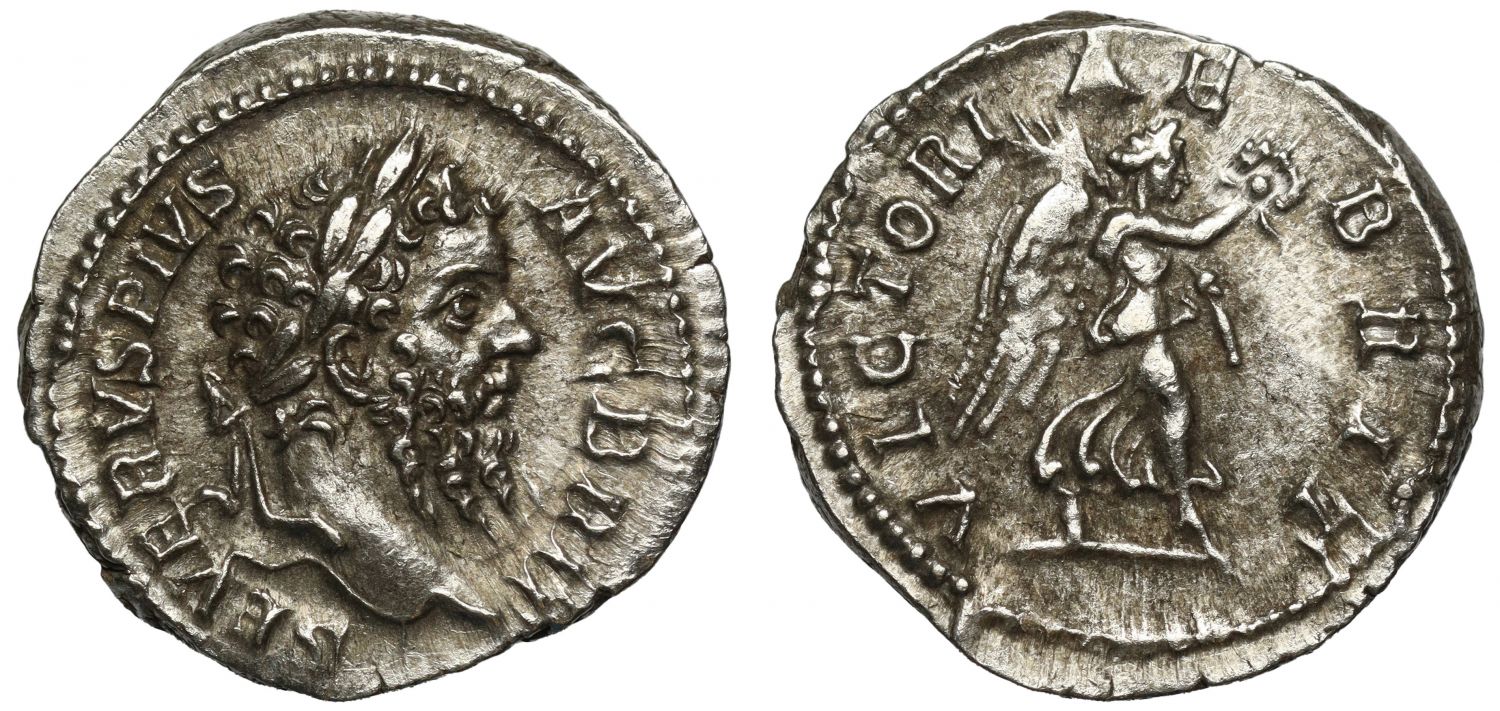 Romano-British Interest, Septimius Severus, Silver Denarius, Victory in Britain.
