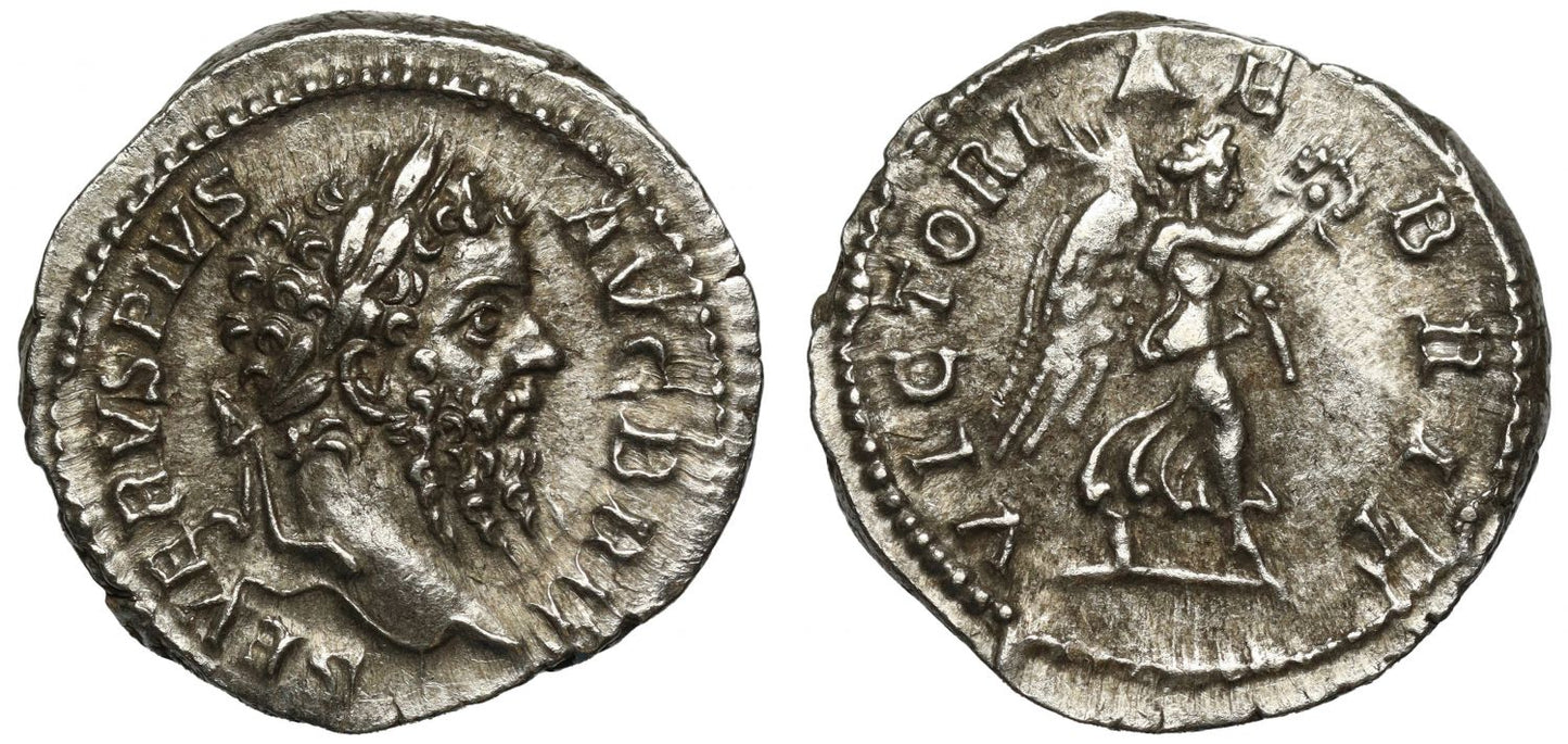 Romano-British Interest, Septimius Severus, Silver Denarius, Victory in Britain.