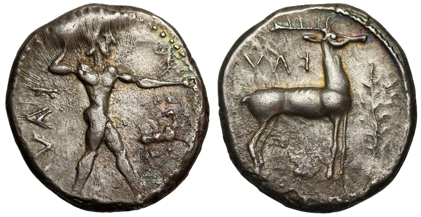 Bruttium, Caulonia 450-445 BC, silver Nomos