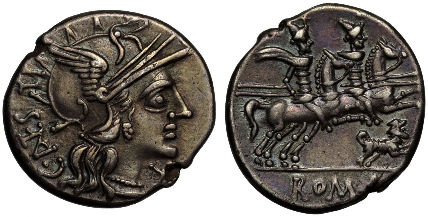 C. Antestius 146 BC, silver Denarius, Rome