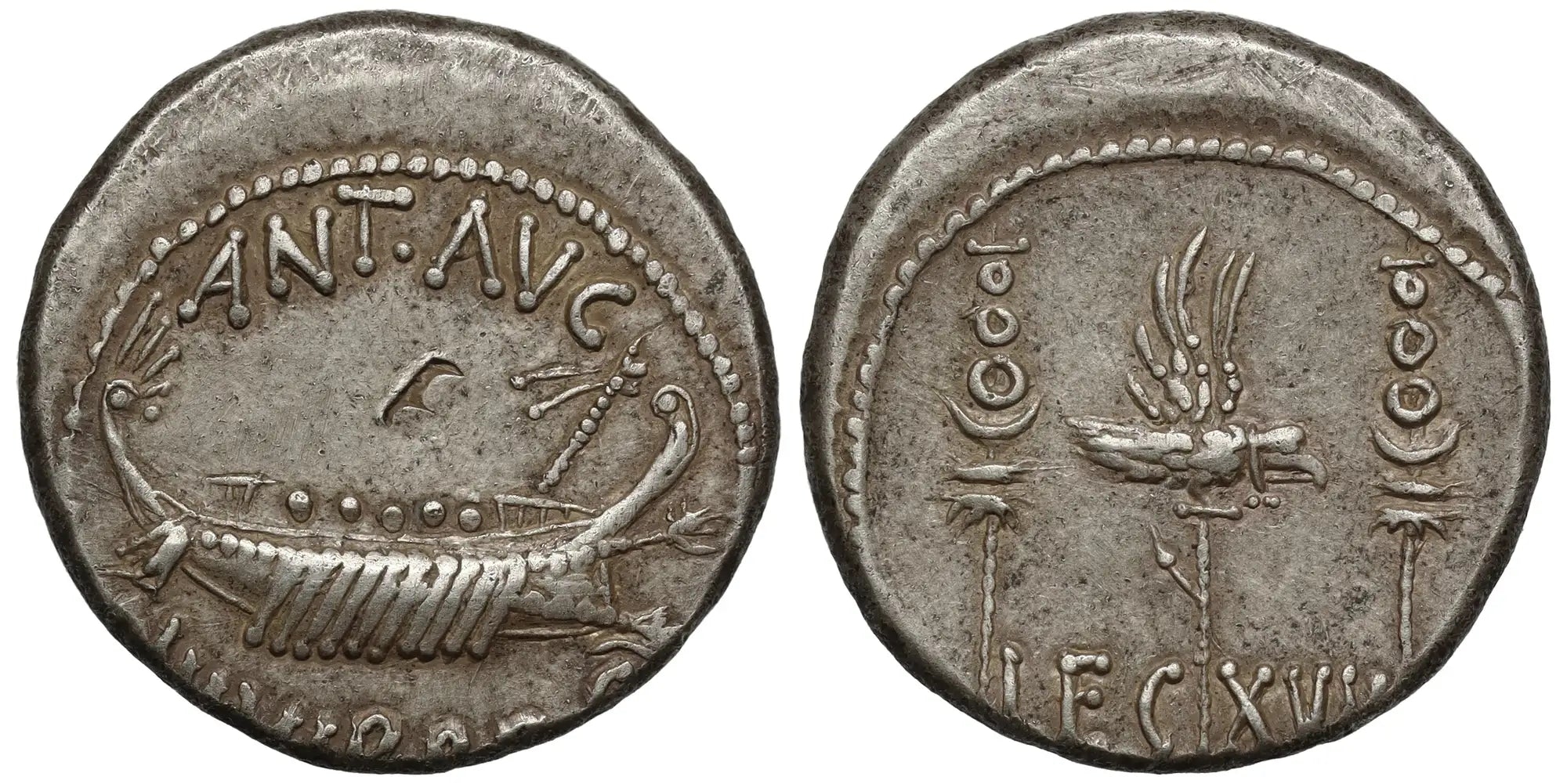 Mark Antony, Silver Denarius, LEG -XVII.