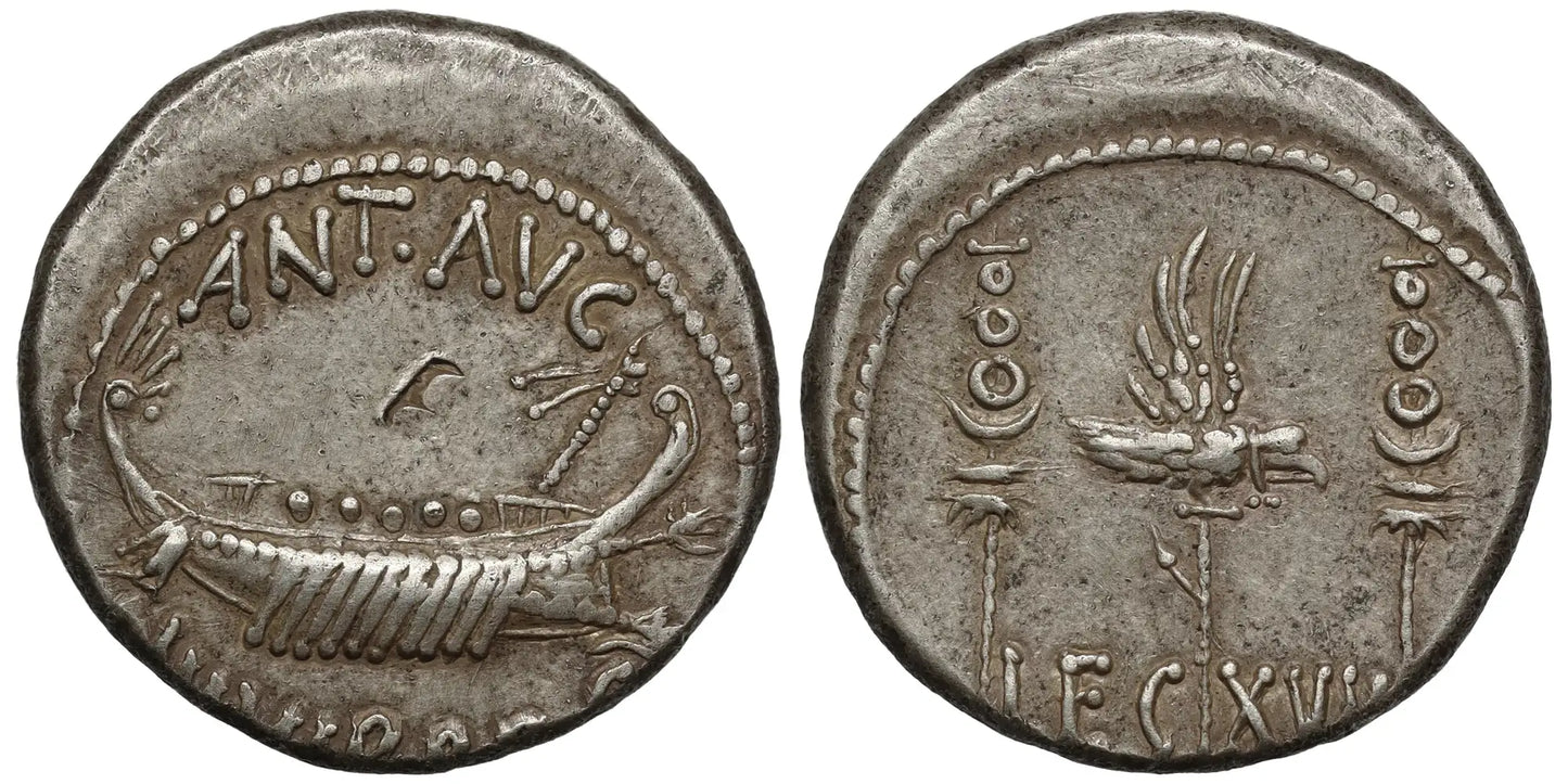 Mark Antony, Silver Denarius, LEG -XVII.