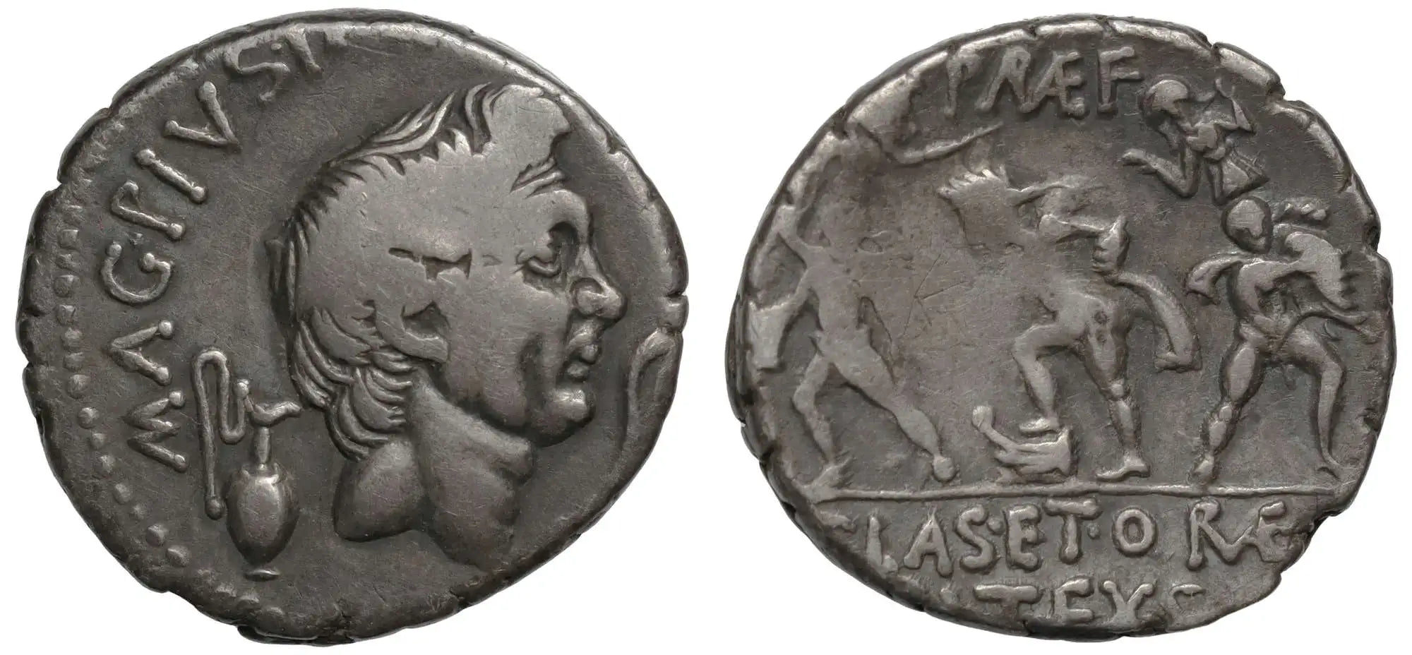 Sextus Pompey, Silver Denarius, Uncertain Sicilian Mint.