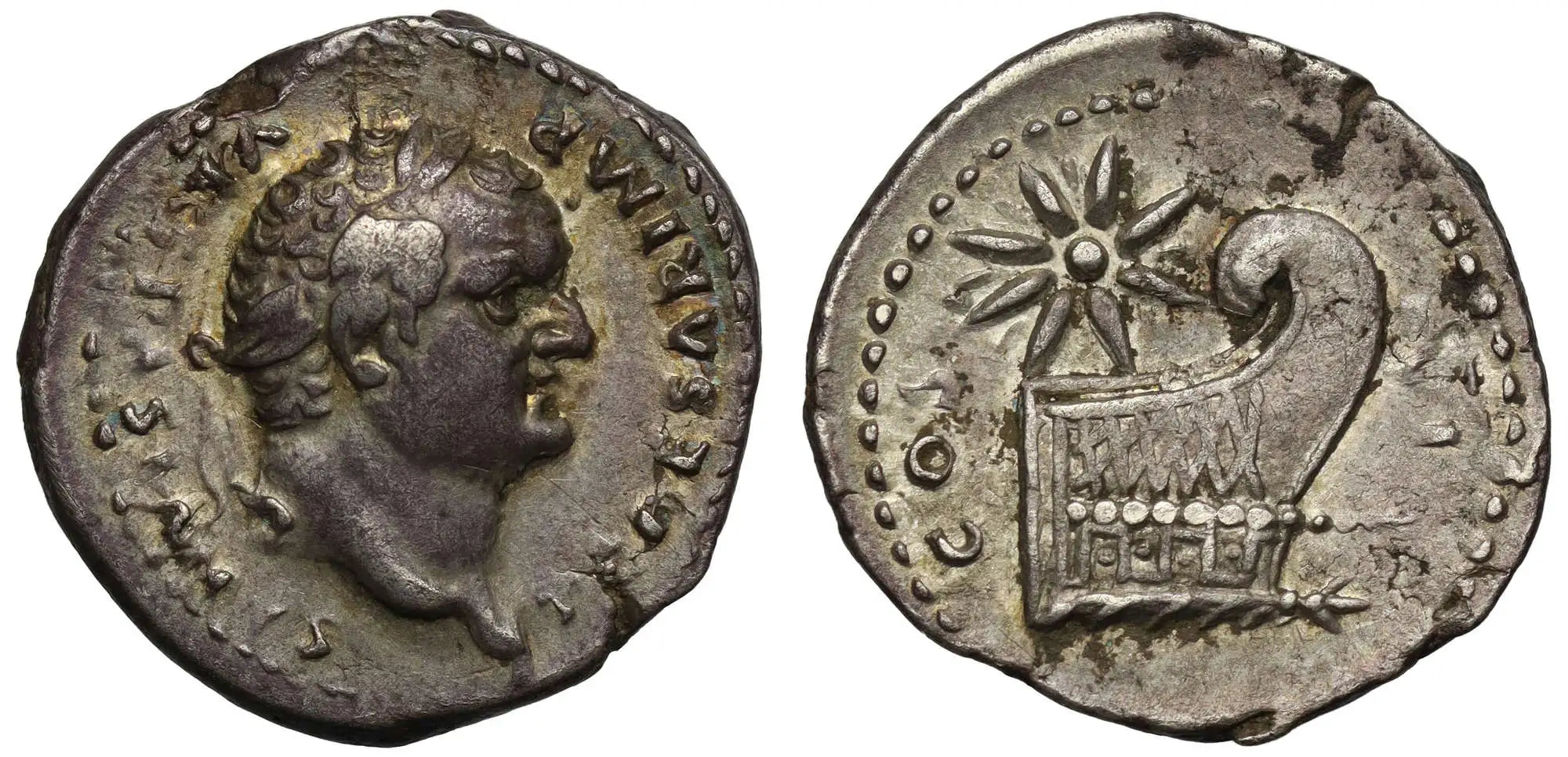 Titus, Silver Denarius, Galley.