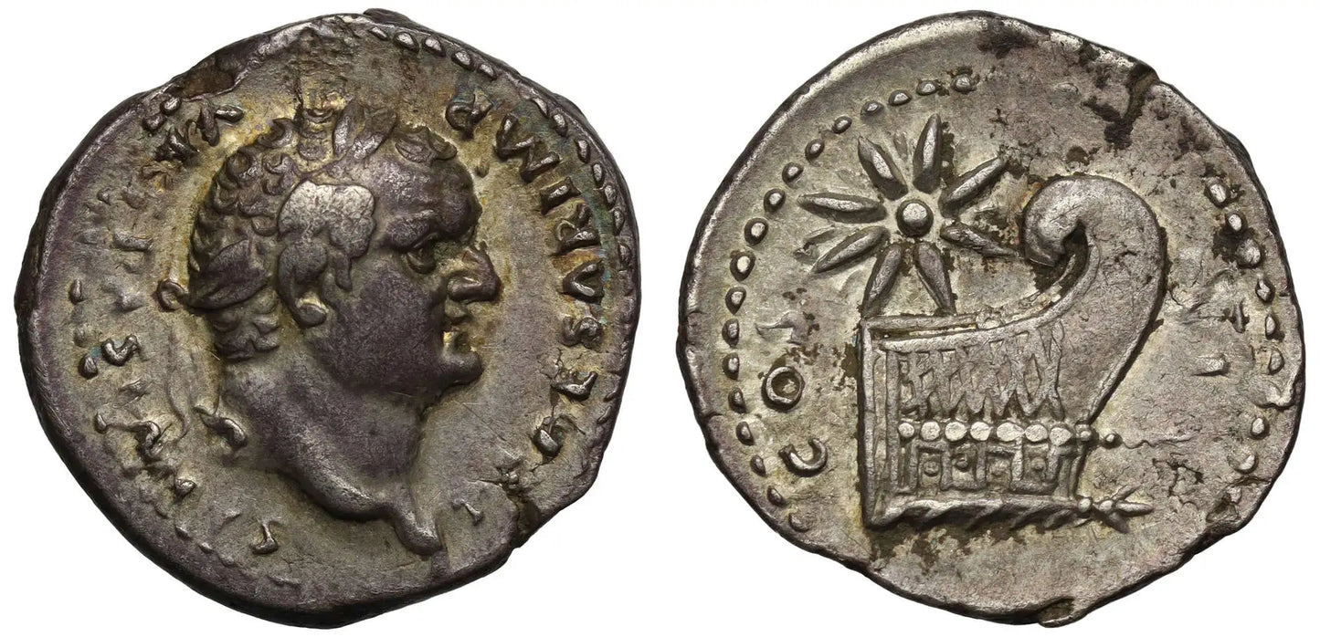 Titus, Silver Denarius, Galley.