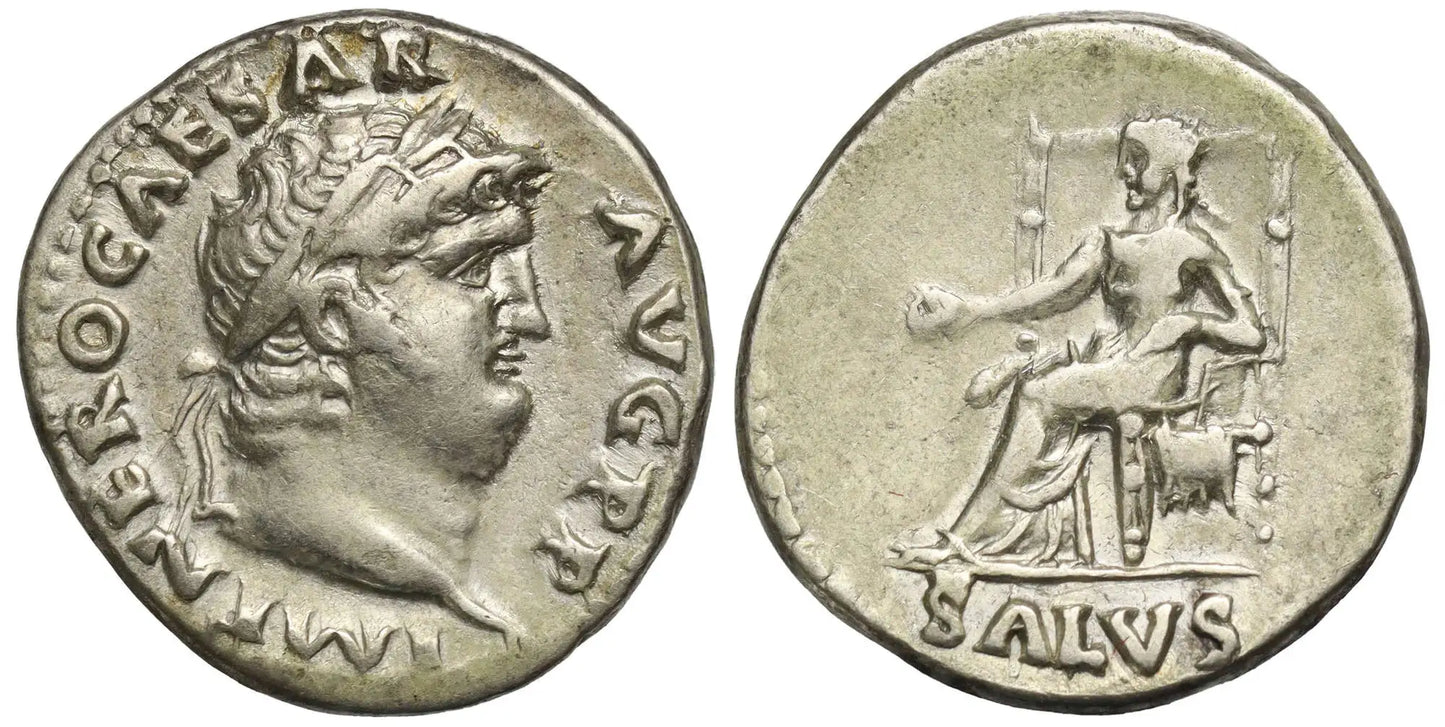 Nero, Silver Denarius, Salus, AD 67-8