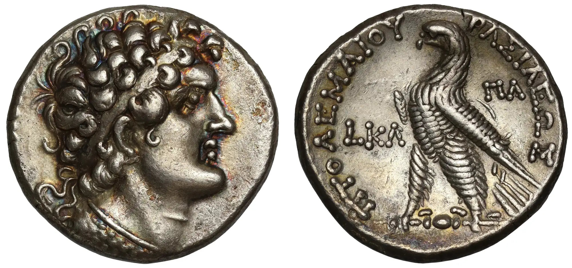 Ptolemy VI Philometer, Silver Tetradrachm Yr.21, Ch VF 5/5 3/5