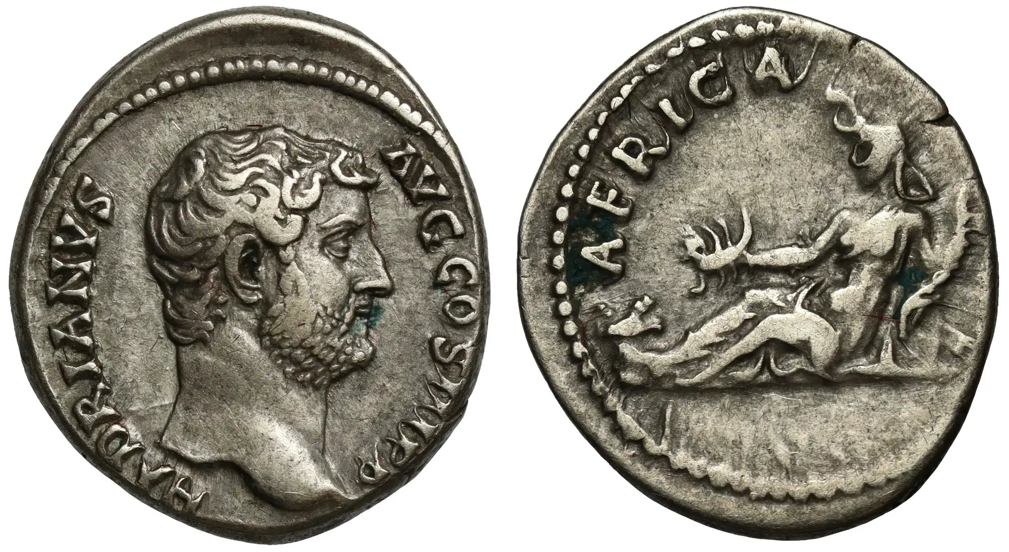 Hadrian, Silver Denarius, Travel Series, Africa