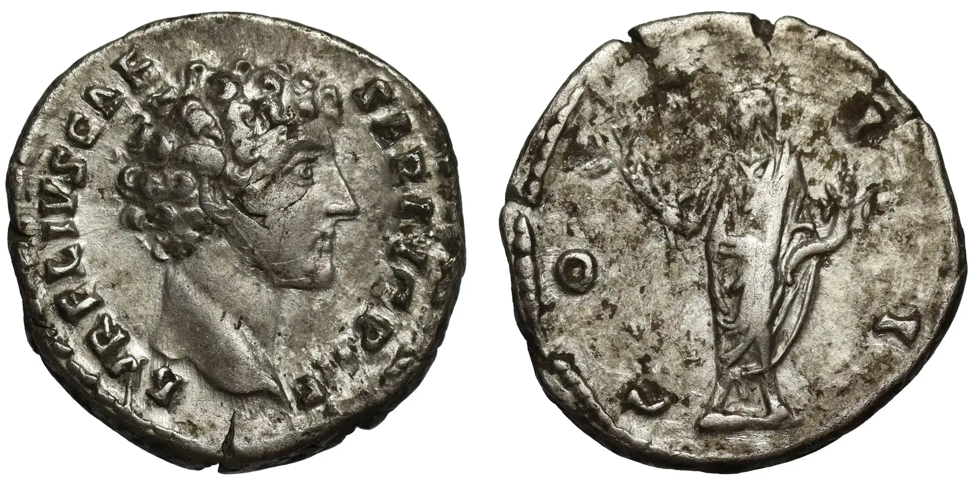Marcus Aurelius as Caesar, Silver Denarius