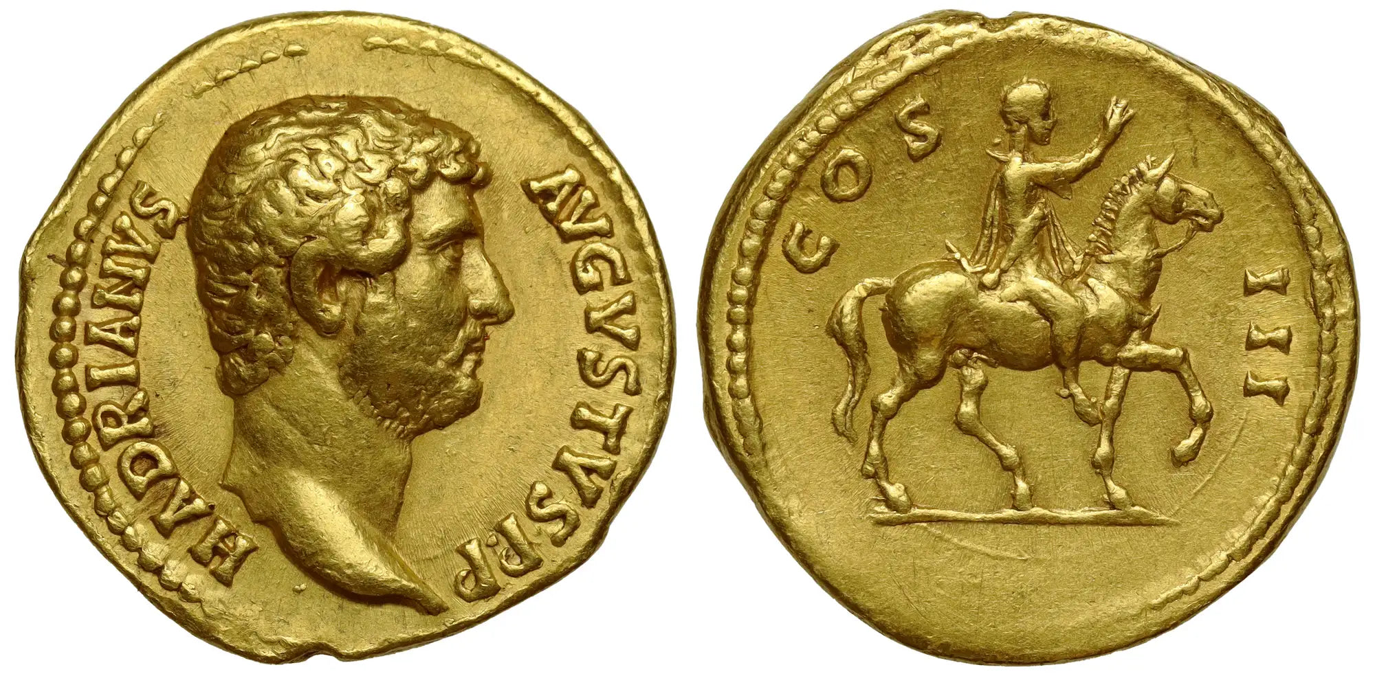 Hadrian, Gold Aureus, Emperor on Horseback, Rome, AD 134-8, ex Huntington