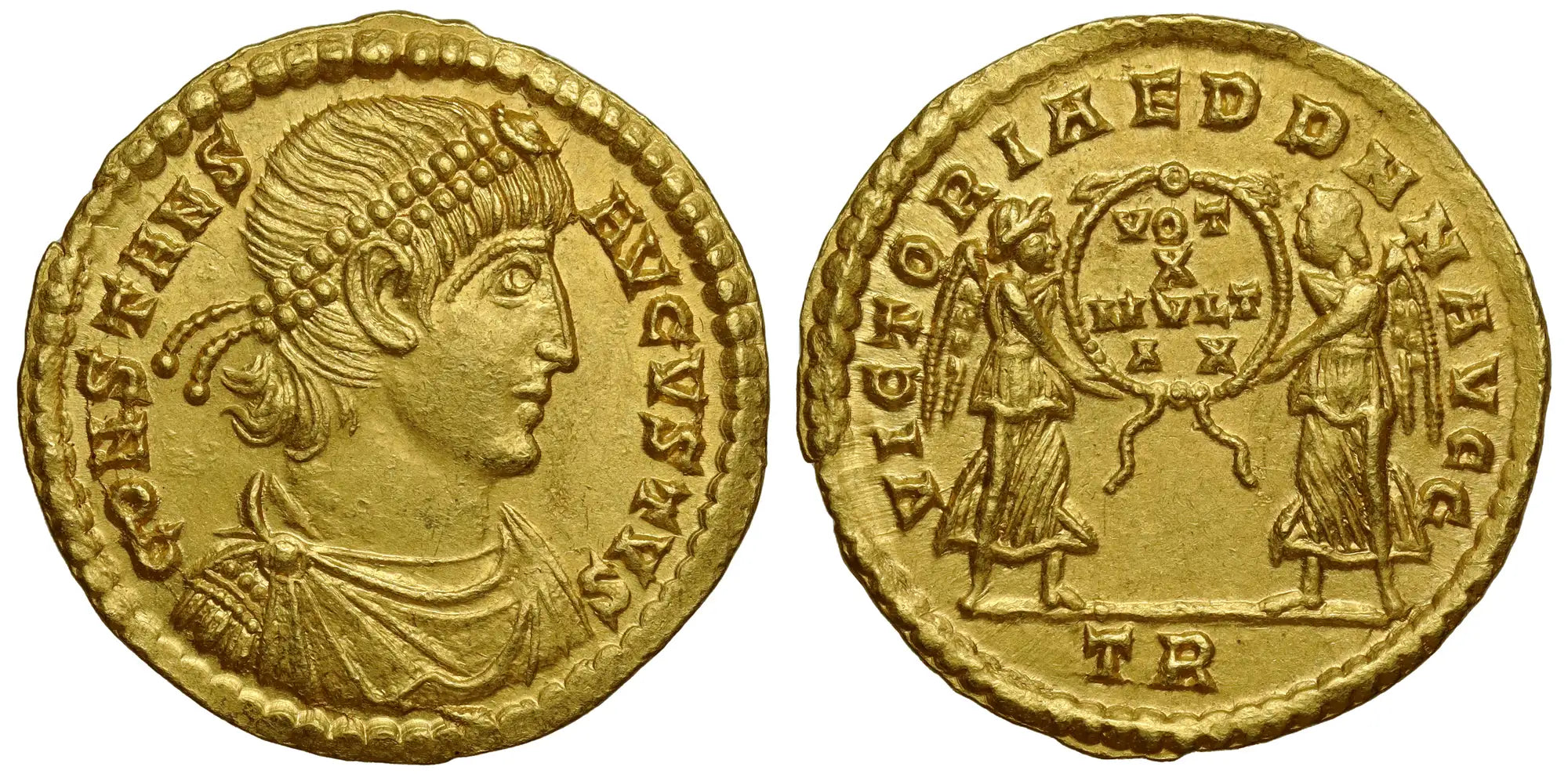 Constans (AD 337-350), Gold Solidus, Trier.